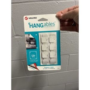 HANGables Removable Damage-Free Wall Fasteners, 3/4" sq., White, 16/Pack